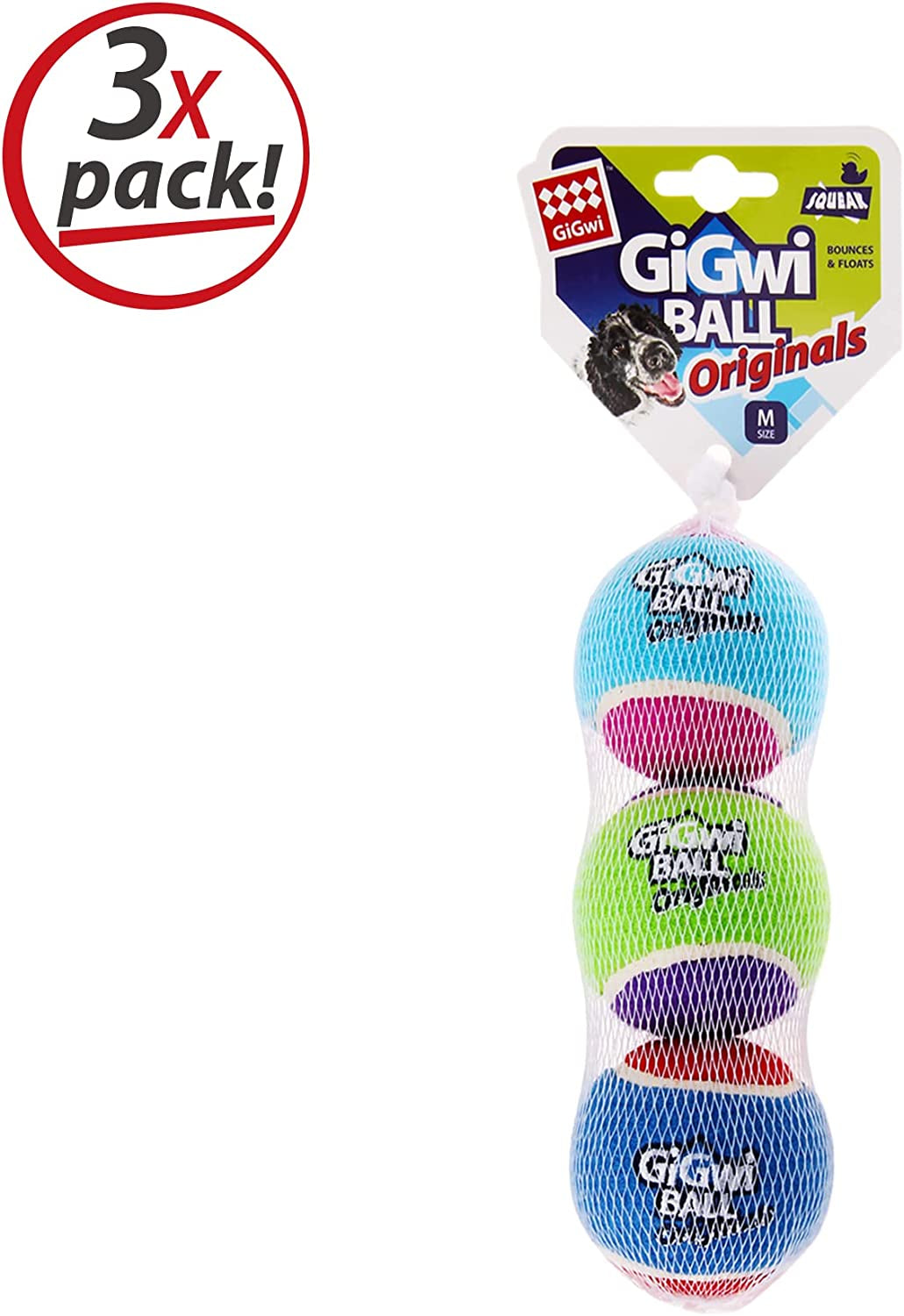Exciting 3-Pack Squeaky Tennis Balls for Dogs - High Bounce, Bright Colors, Perfect for Indoor & Outdoor Fun!