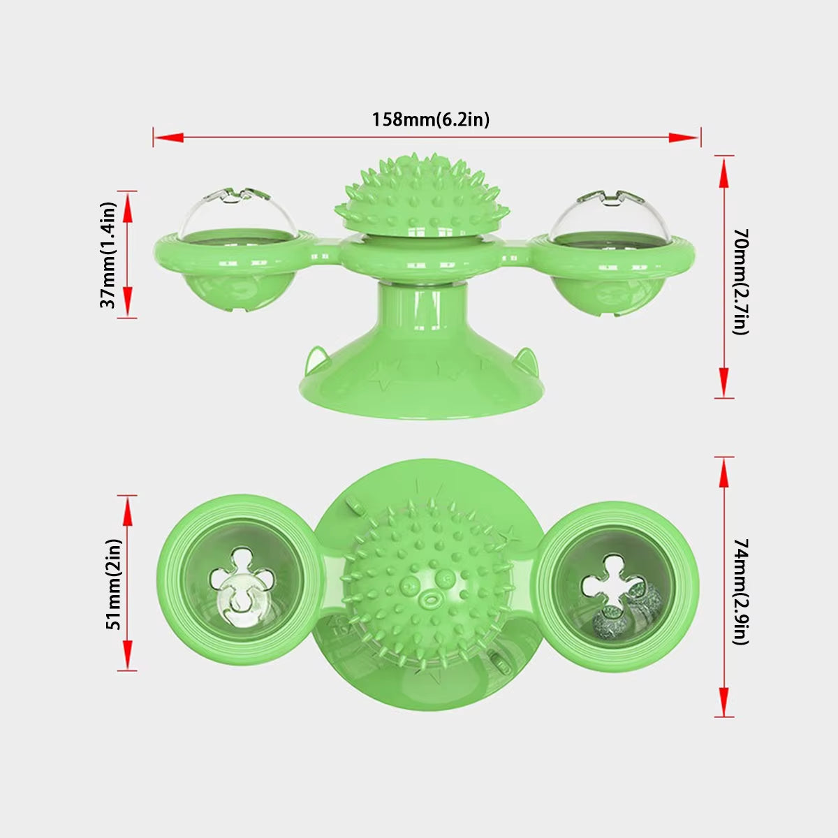 Engaging Multifunctional Cat Toy with Glowing Ball, Catnip and Suction Cup for Interactive Play and Teeth Massage