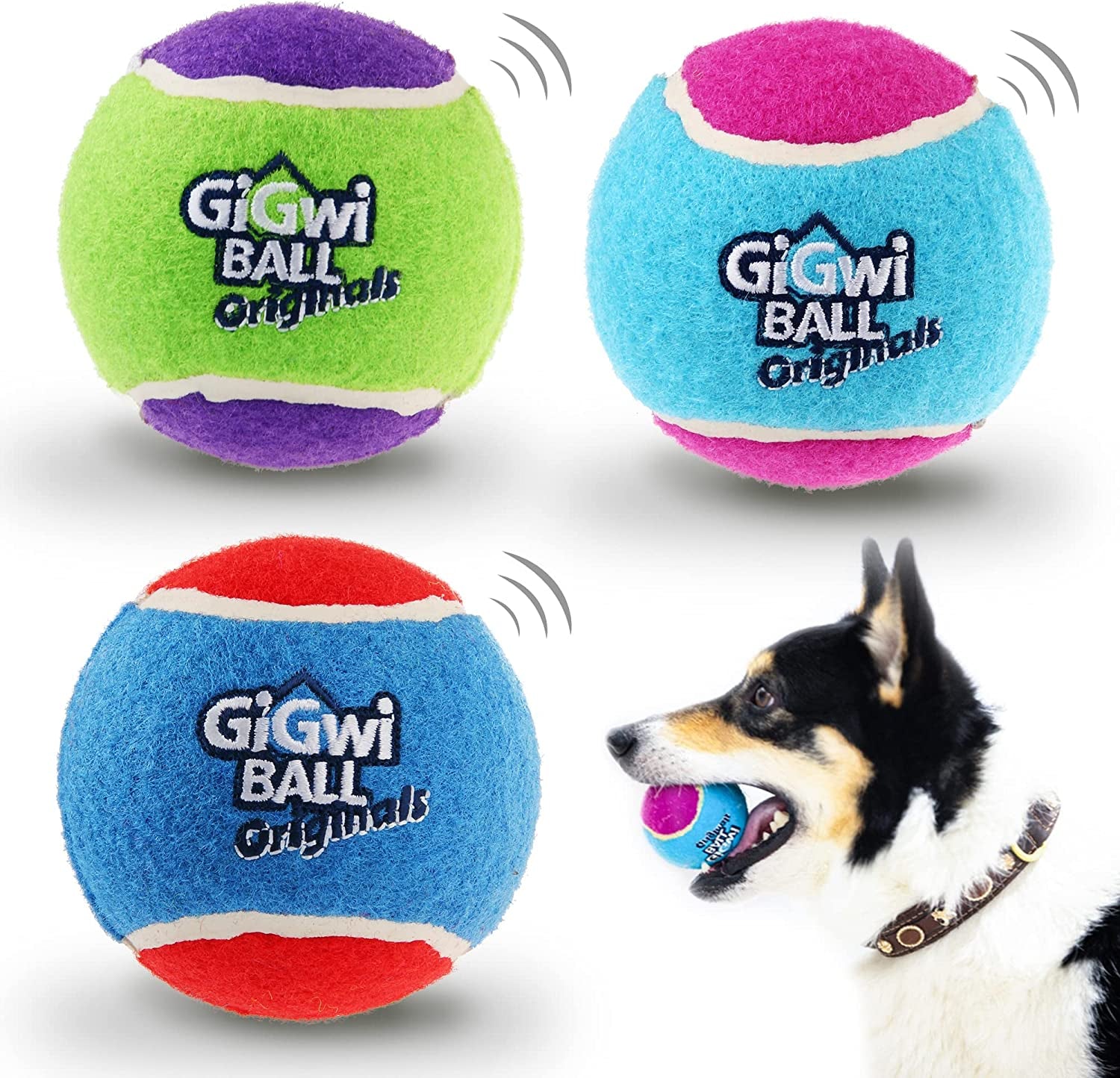 Exciting 3-Pack Squeaky Tennis Balls for Dogs - High Bounce, Bright Colors, Perfect for Indoor & Outdoor Fun!